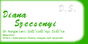 diana szecsenyi business card